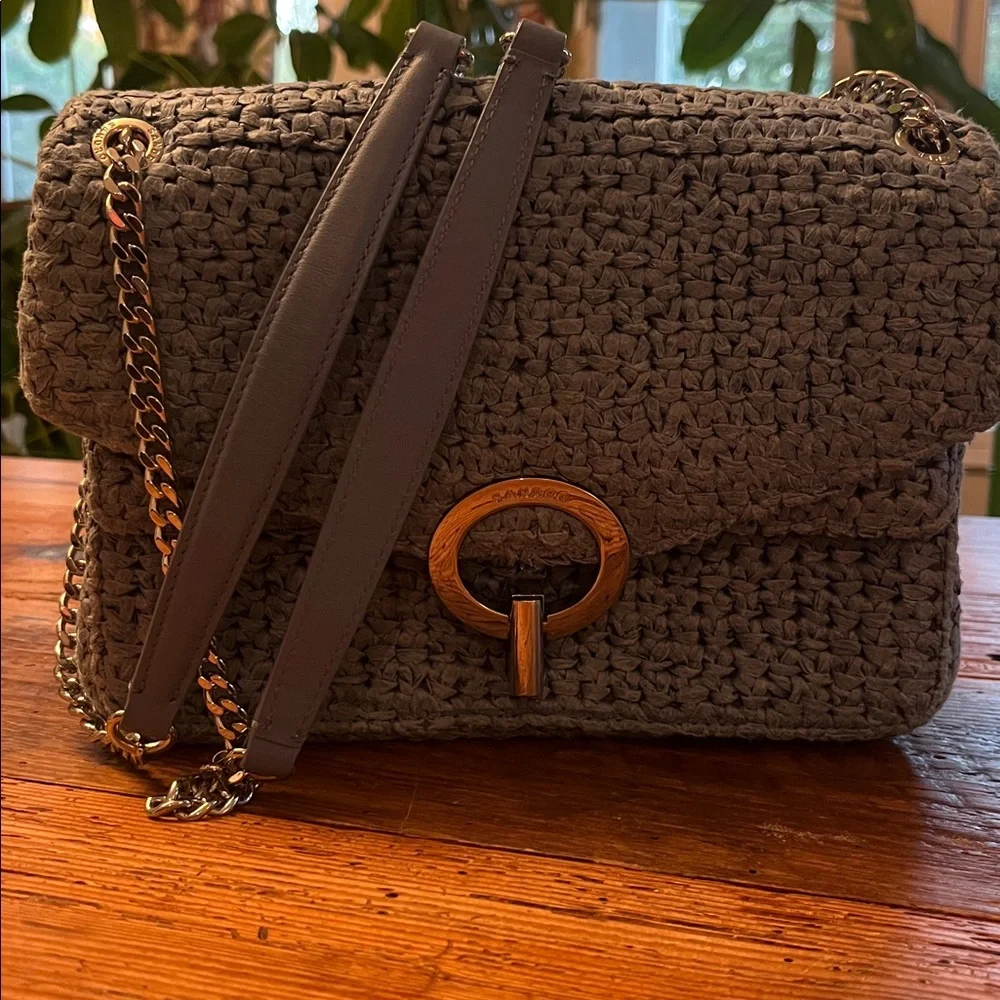 Sandro Raffia YZA Bag in Blue